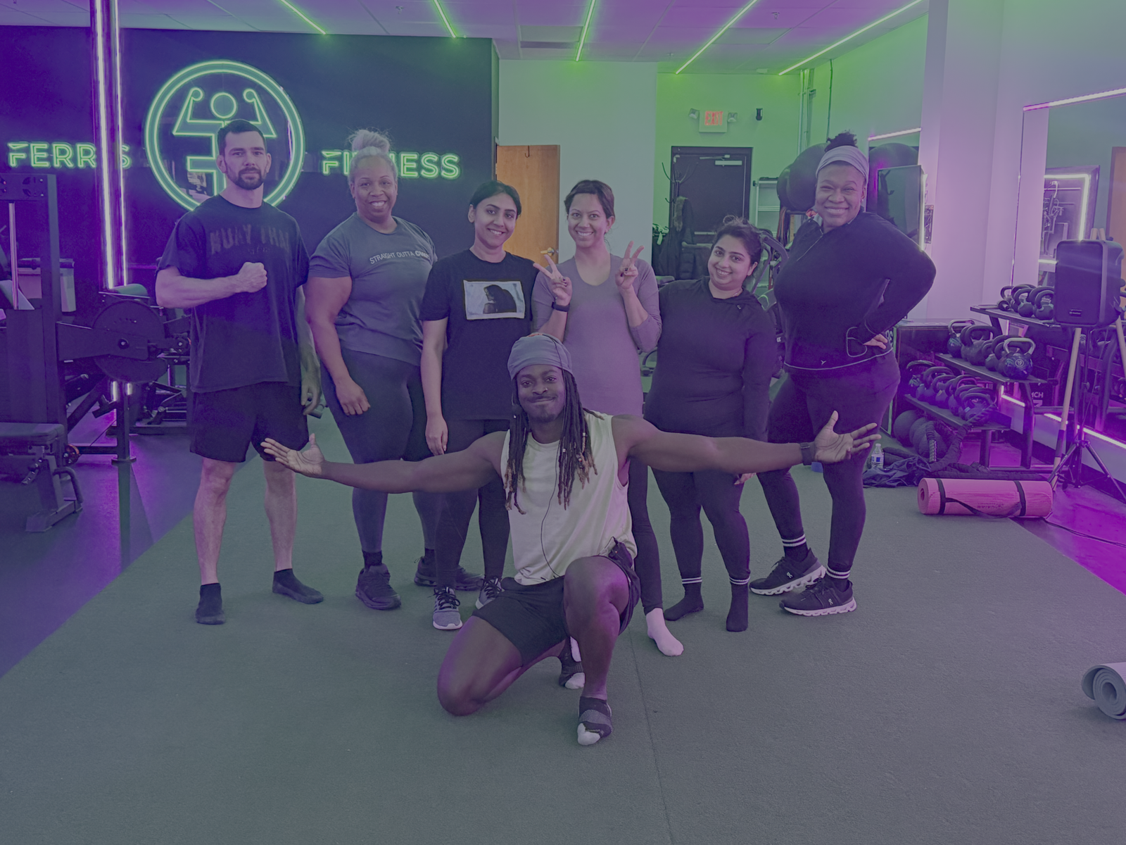 Ferris Fitness members and coaches together at the gym